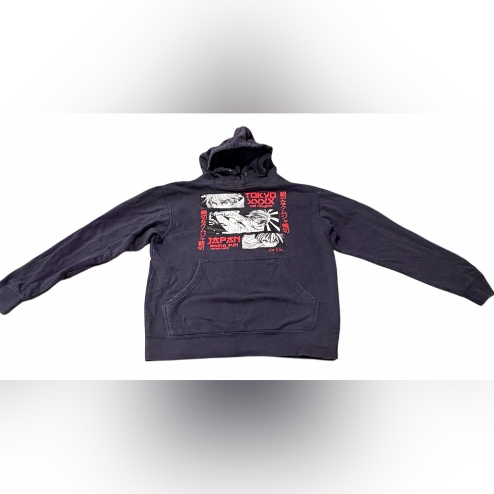 Ring Of Fire Japan Rising Sun Vengeance Navy Hoodie Tokyo For Freedom Size Small
